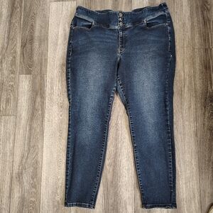 Lane Bryant Dark Blue Skinny Jeans Size 22